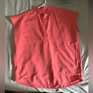 COPY - Fiery coral Rafaela scrub top from FIGS